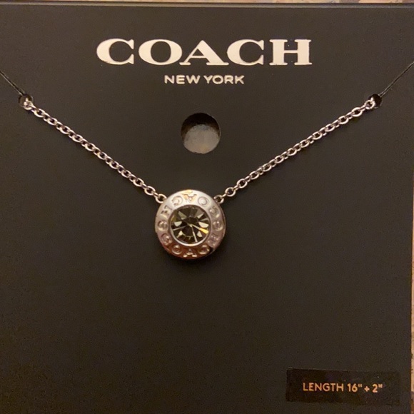 NWT Coach Open Circle Stone Strand Silver Tone Necklace - Picture 2 of 7